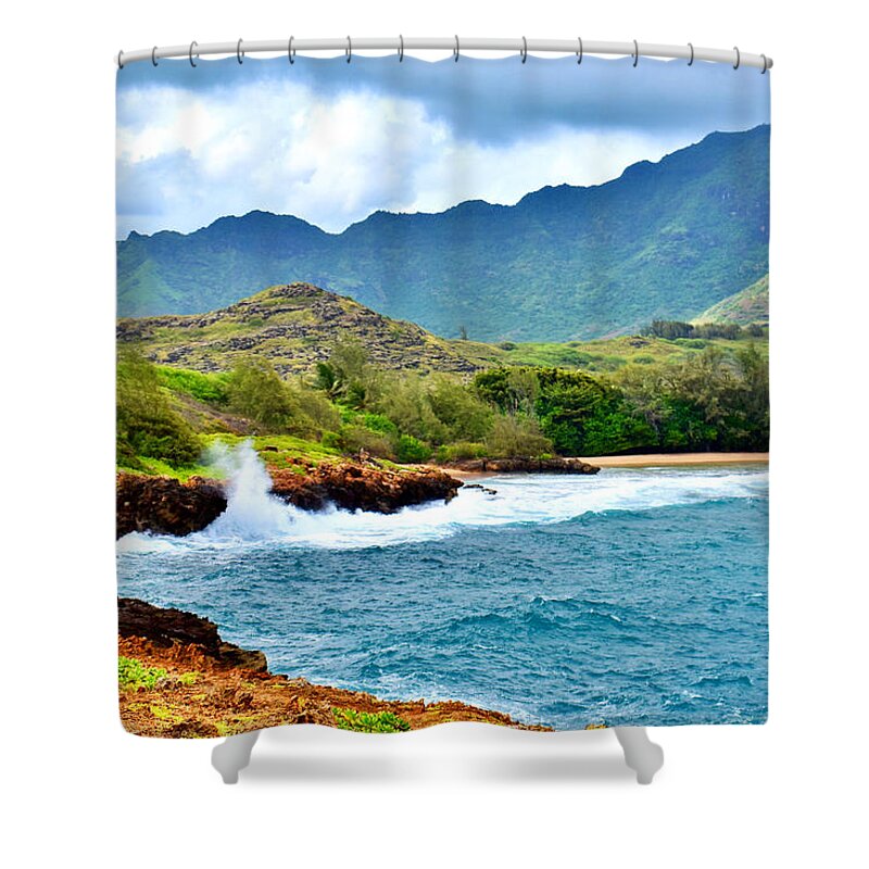 Gary Shower Curtain featuring the photograph Punahoa Point Towards Gillins Beach by Gary F Richards