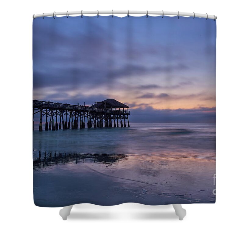 Sunrise Shower Curtain featuring the photograph Purple Cocoa Beach Morning by Brian Kamprath