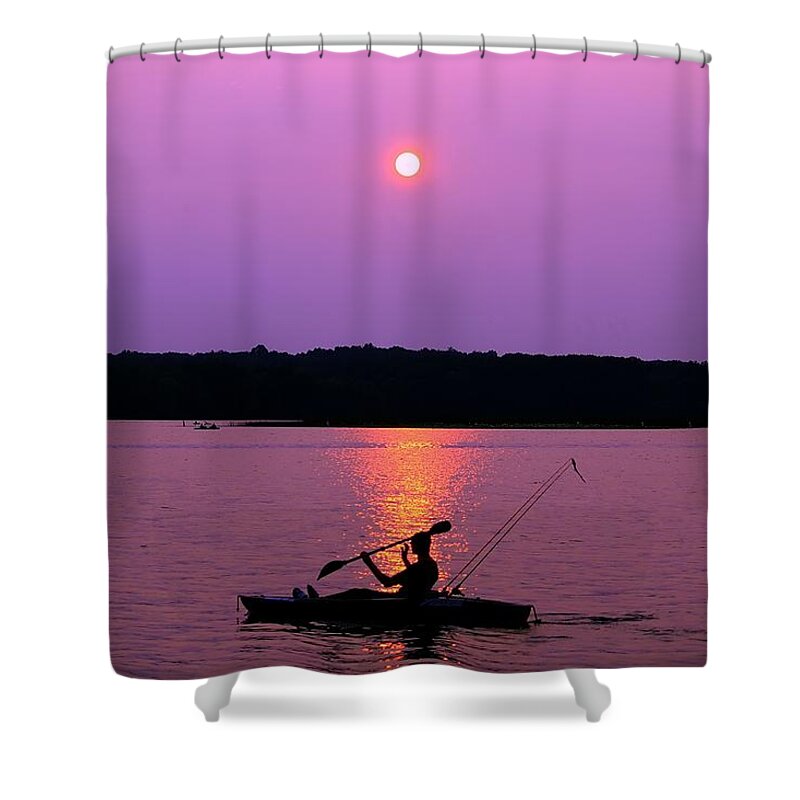 Sunset Shower Curtain featuring the photograph Purple Haze Sunset by Mary Walchuck