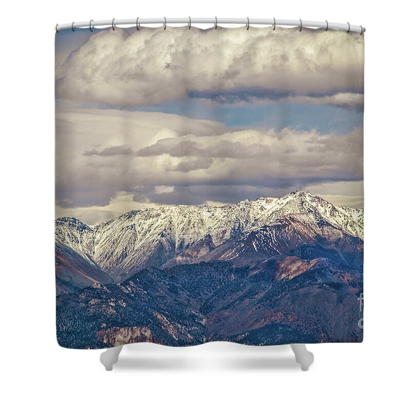 Western Usa Shower Curtain featuring the photograph Purple Mountains Madjesty by Susan Vineyard