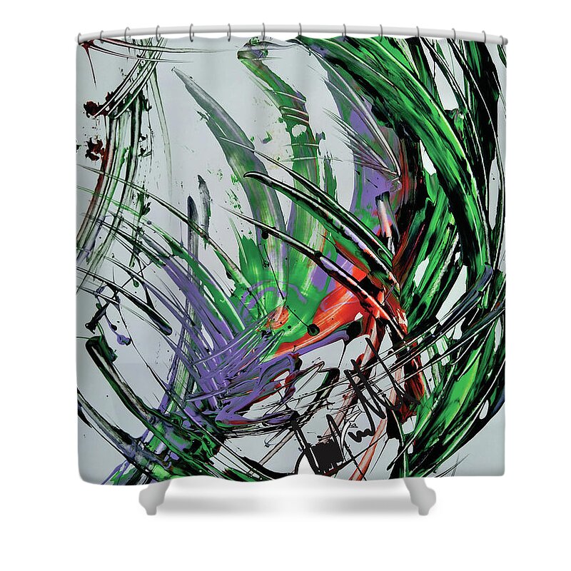 Shower Curtain featuring the painting Reflex #1 by Jimmy Williams
