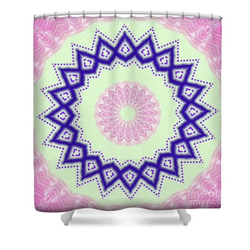 Pink Shower Curtain featuring the digital art Purple Rain by Designs By L