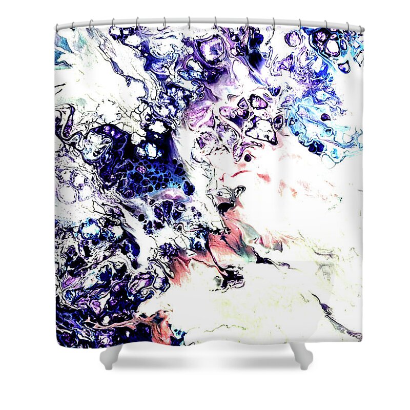 Purple Shower Curtain featuring the painting Purple Spray by Anna Adams