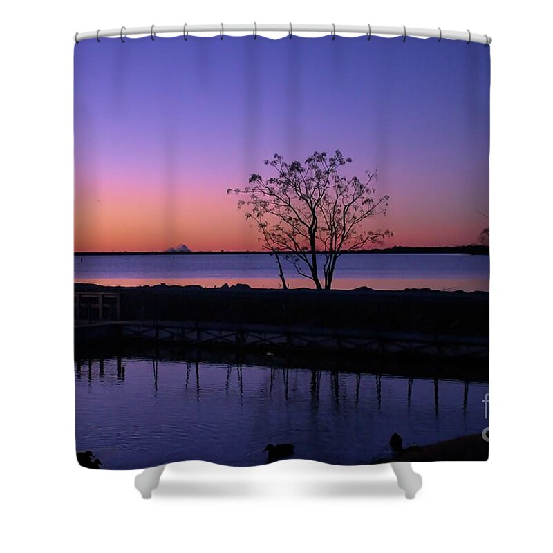 Sunrise Shower Curtain featuring the photograph Purple Sunrise by Diana Mary Sharpton
