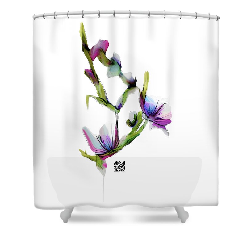 Modern Shower Curtain featuring the digital art Purple Twist by Rafael Salazar