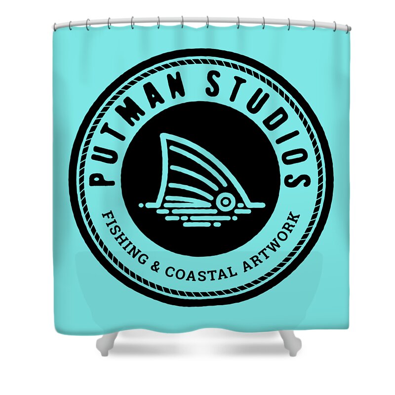 Art Shower Curtain featuring the digital art Putman Studios Brand by Kevin Putman