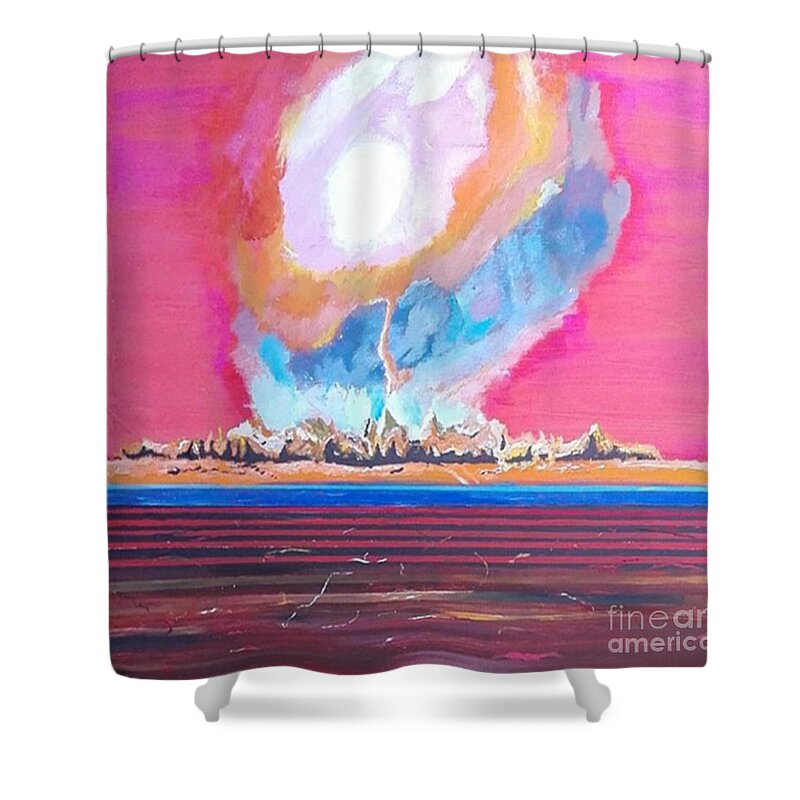 Acrylic Shower Curtain featuring the painting Pyrocumulus by Denise Morgan