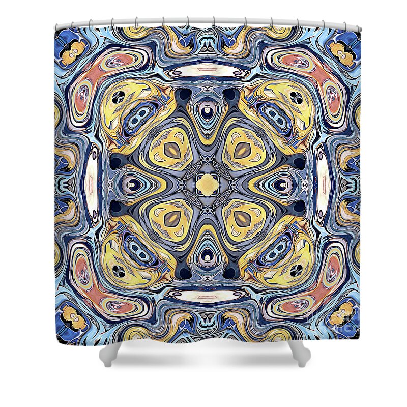 Mandala Shower Curtain featuring the digital art Quadrant Symmetry by Phil Perkins