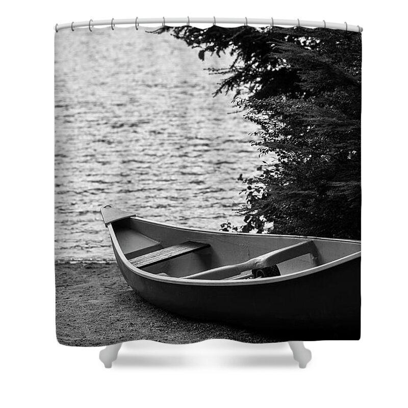 Canoe Shower Curtain featuring the photograph Quiet Canoe by Jim Whitley