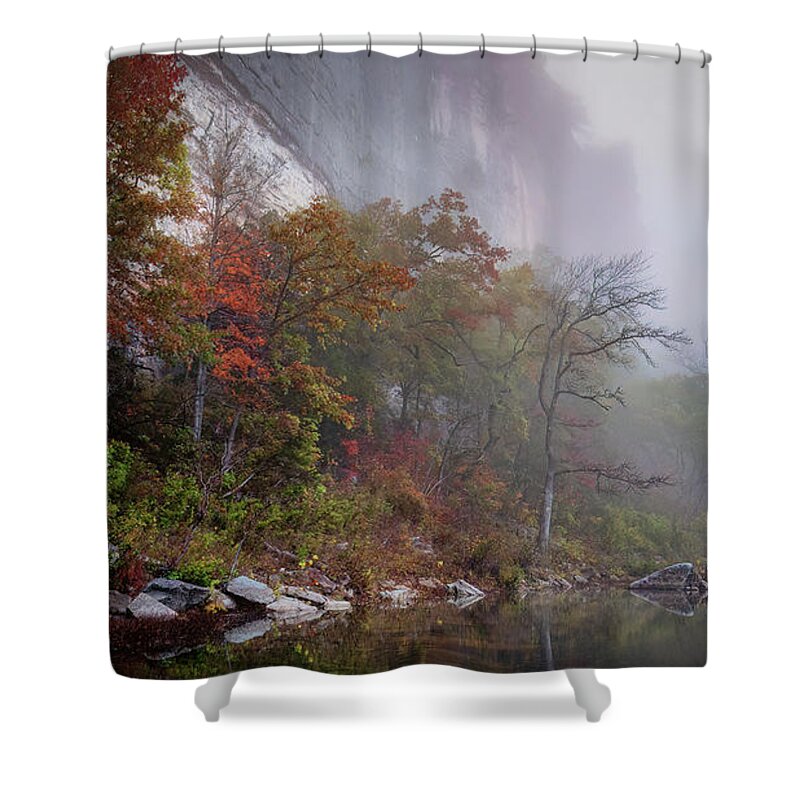 Buffalo River Shower Curtain featuring the photograph Quiet Morning on the Buffalo River 01 by James Barber