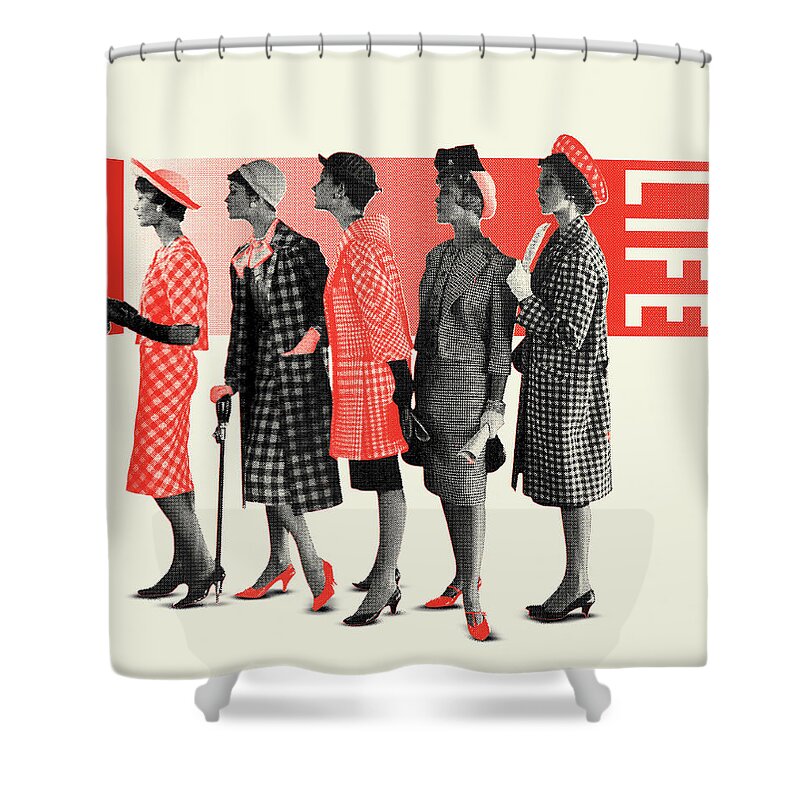Fashion Shower Curtain featuring the photograph Raceway Fashions by LIFE Picture Collection
