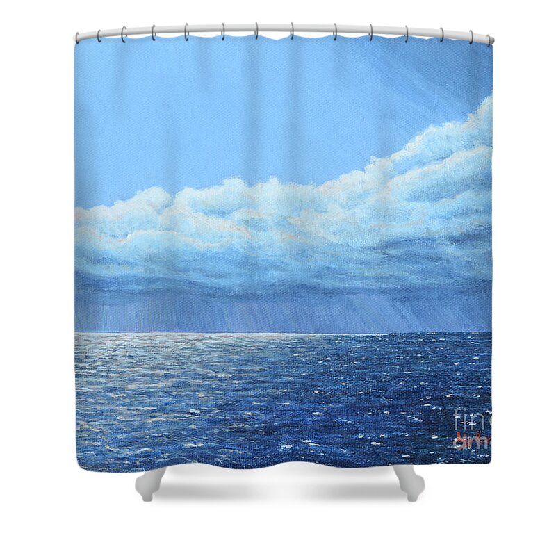 Marine Shower Curtain featuring the painting Rain Is Coming by Aicy Karbstein