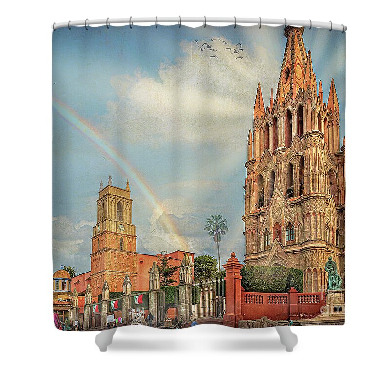 Rainbow Shower Curtain featuring the photograph Rainbow Church by Barry Weiss