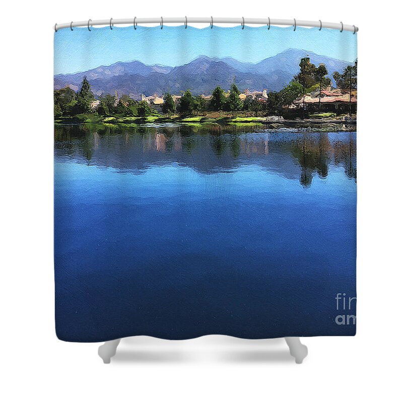 Orange County Shower Curtain featuring the photograph Rancho Santa Margarita Lake by Brian Watt