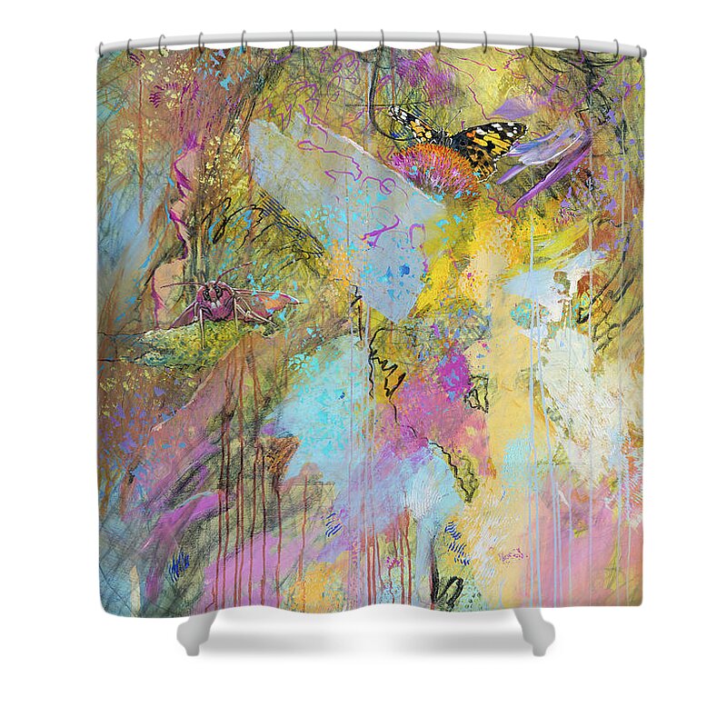 Lawn Shower Curtain featuring the painting Rasenstueck by Uwe Fehrmann