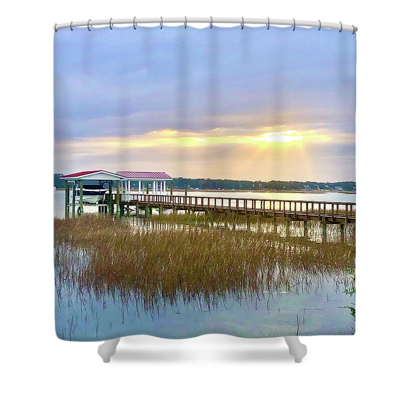 Landscape Shower Curtain featuring the photograph Ray of light by Michael Stothard