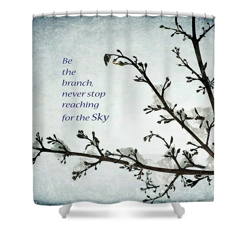 Inspirational Shower Curtain featuring the photograph Reach For The Sky by Kathi Mirto