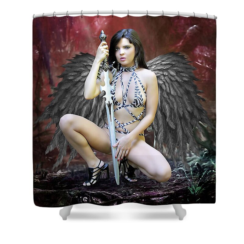 Rebel Shower Curtain featuring the photograph Rebel Angel by Jon Volden