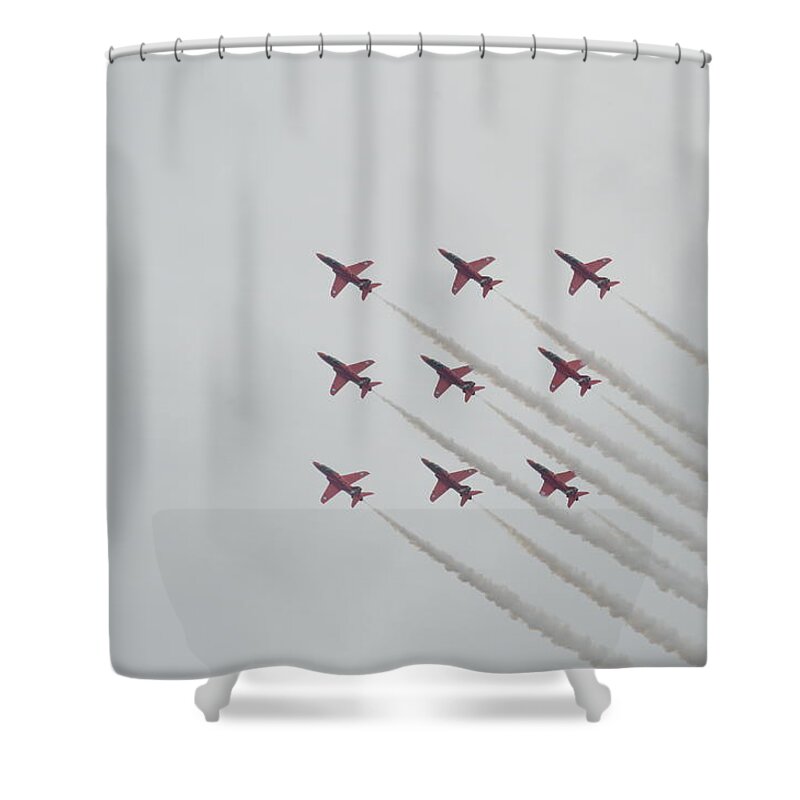 21st Century Shower Curtain featuring the photograph Red Arrows Diamond 9 by Gordon James