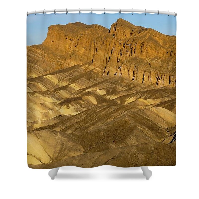 Red Cathedral Shower Curtain featuring the photograph Death Valley Geology by Brett Harvey