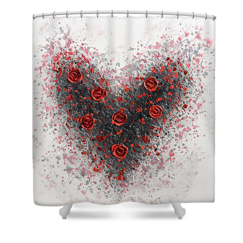 Heart Shower Curtain featuring the painting Red Passion by Amanda Dagg