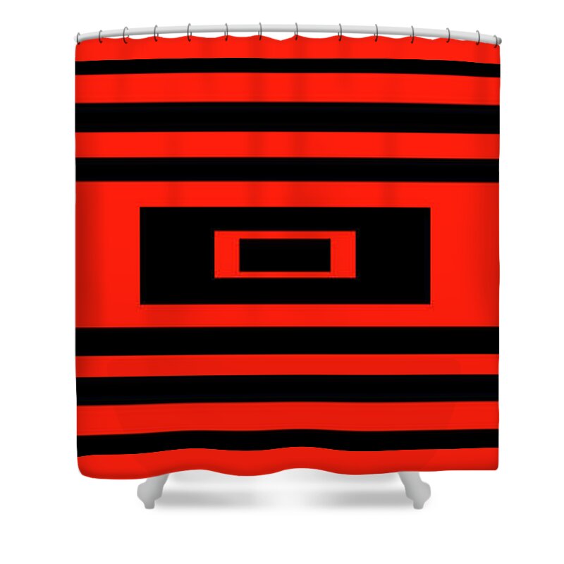 Pop Art Shower Curtain featuring the digital art Red Rectangle by Mike McGlothlen