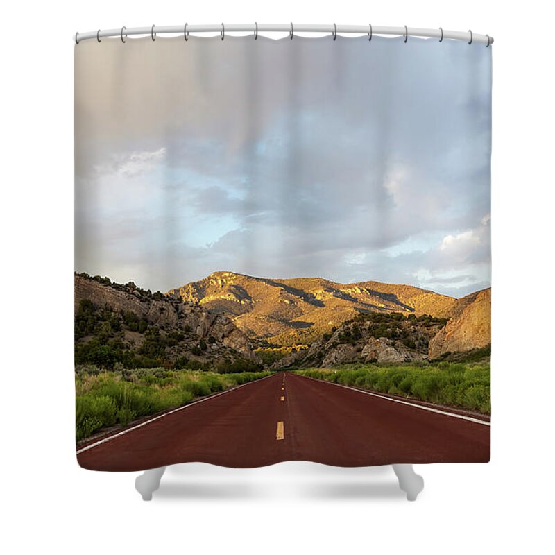 Nevada Shower Curtain featuring the photograph Red Road by James Marvin Phelps