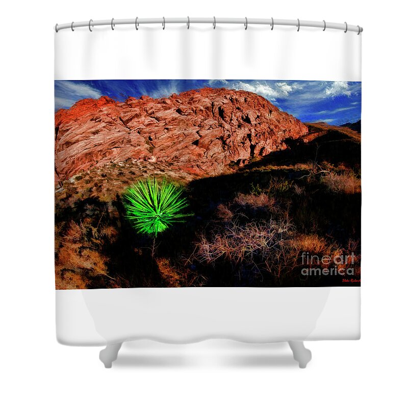 Red Rock Canyon State Park Shower Curtain featuring the photograph Red Rock Canyon State Park A Green Life by Blake Richards