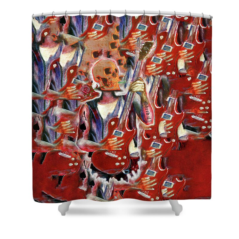 Emotion Shower Curtain featuring the painting The Emotion of Rock Music by Tom Conway