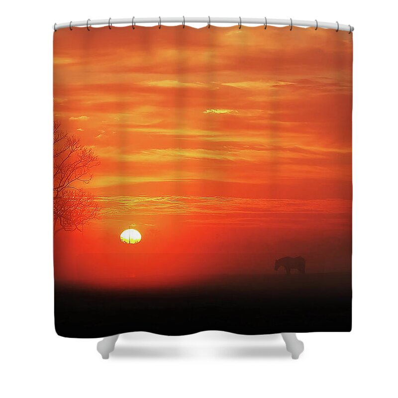 Sunrise Shower Curtain featuring the photograph Red Sky Sunrise 2 by Jerry Connally