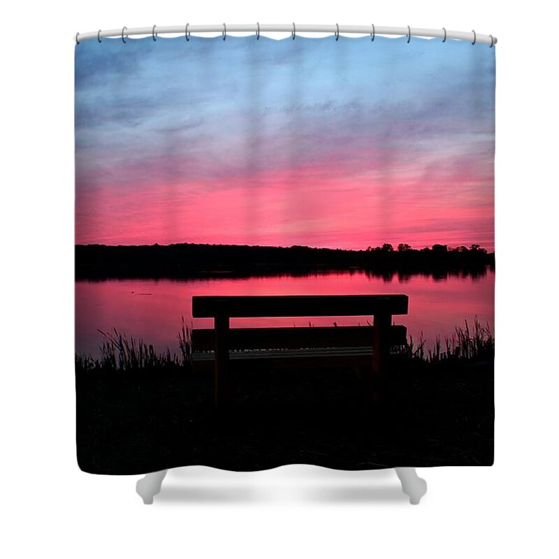 Sunset Shower Curtain featuring the photograph Red Sky Sunset by Mary Walchuck