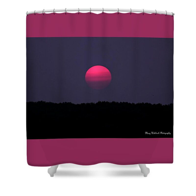 Sunset Shower Curtain featuring the photograph Red Sun Sunset by Mary Walchuck