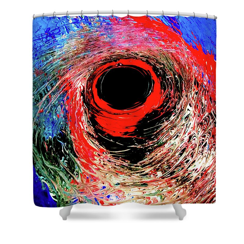 Red Shower Curtain featuring the painting Red Twister by Anna Adams