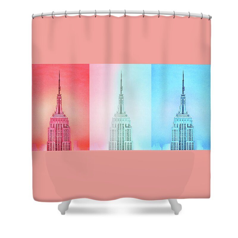 Empire State Building Shower Curtain featuring the photograph Red White Blue by Az Jackson