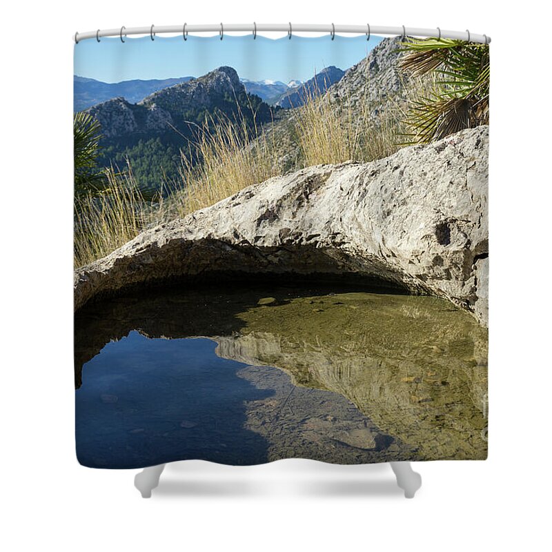 Water Shower Curtain featuring the photograph Water hole in the mountains by Adriana Mueller