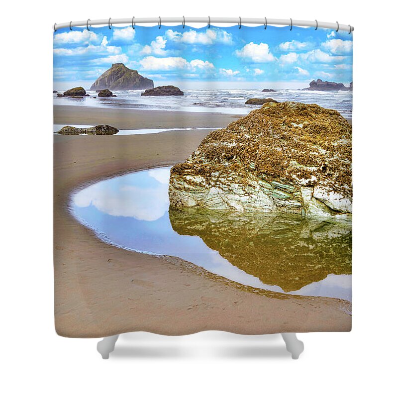 Water Shower Curtain featuring the photograph Reflection Rock by Jerry Cahill