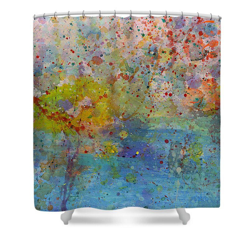Lake Shower Curtain featuring the painting Reflections at Lake George by Phil Strang