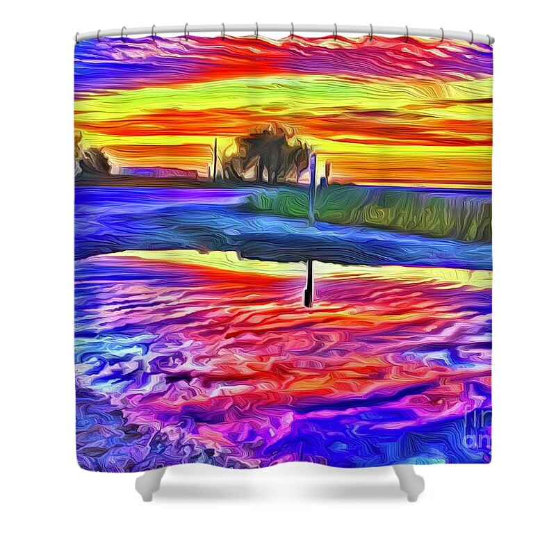 Reflections Shower Curtain featuring the digital art Reflections by Michael Stothard