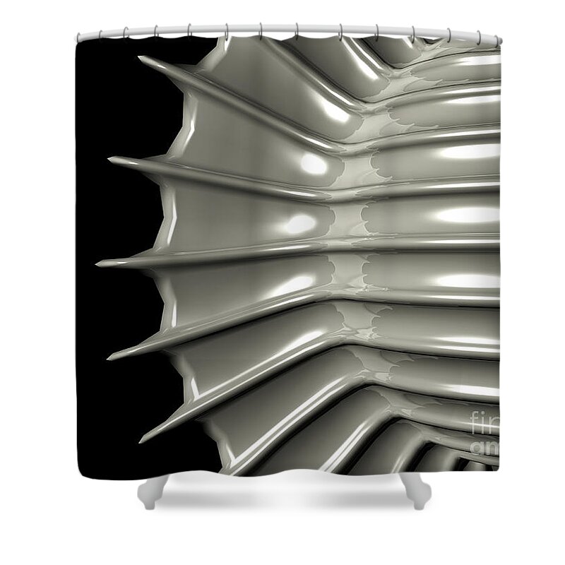 Ribs Shower Curtain featuring the digital art Reflections of Abstract Object by Phil Perkins