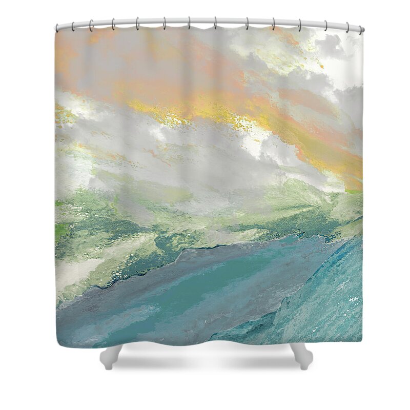 Water Shower Curtain featuring the painting Refresh 7 by Linda Bailey