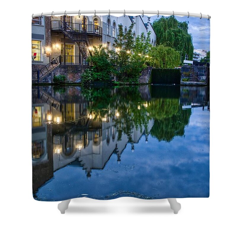 Wall Art Shower Curtain featuring the photograph Regents Canal by Raymond Hill