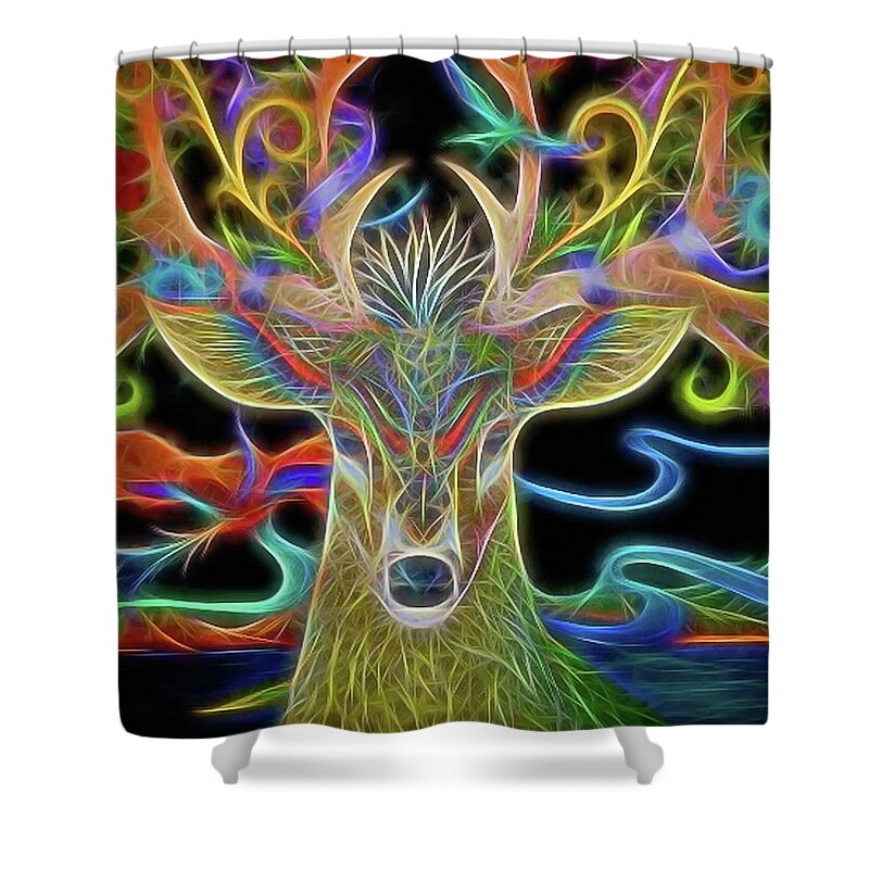 Deer Shower Curtain featuring the photograph Reindeer Abstract Art by Andrea Kollo