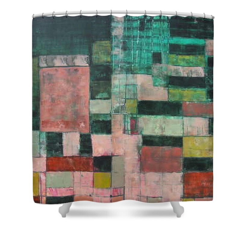  Shower Curtain featuring the painting Rejecting Plasticity by Try Cheatham
