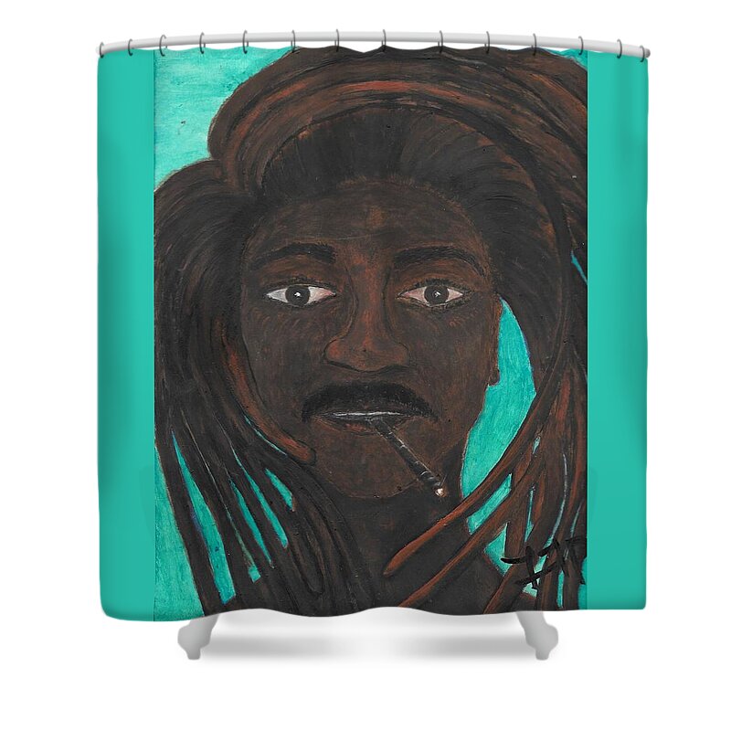 Man Shower Curtain featuring the painting Relish by Esoteric Gardens KN