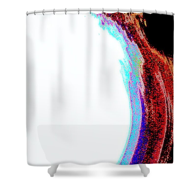 White Shower Curtain featuring the digital art Remarkable Bend by Andy Rhodes
