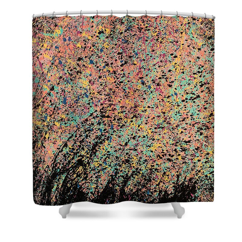 Abstract Shower Curtain featuring the painting Remember by Heather Meglasson Impact Artist