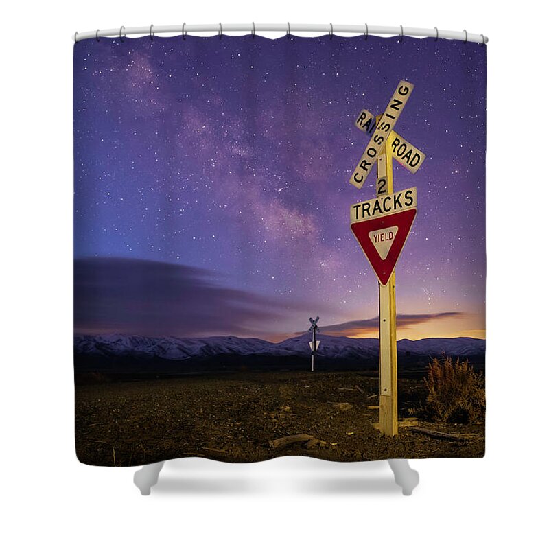 Milky Way Shower Curtain featuring the photograph Remote Crossing by Mike Lee