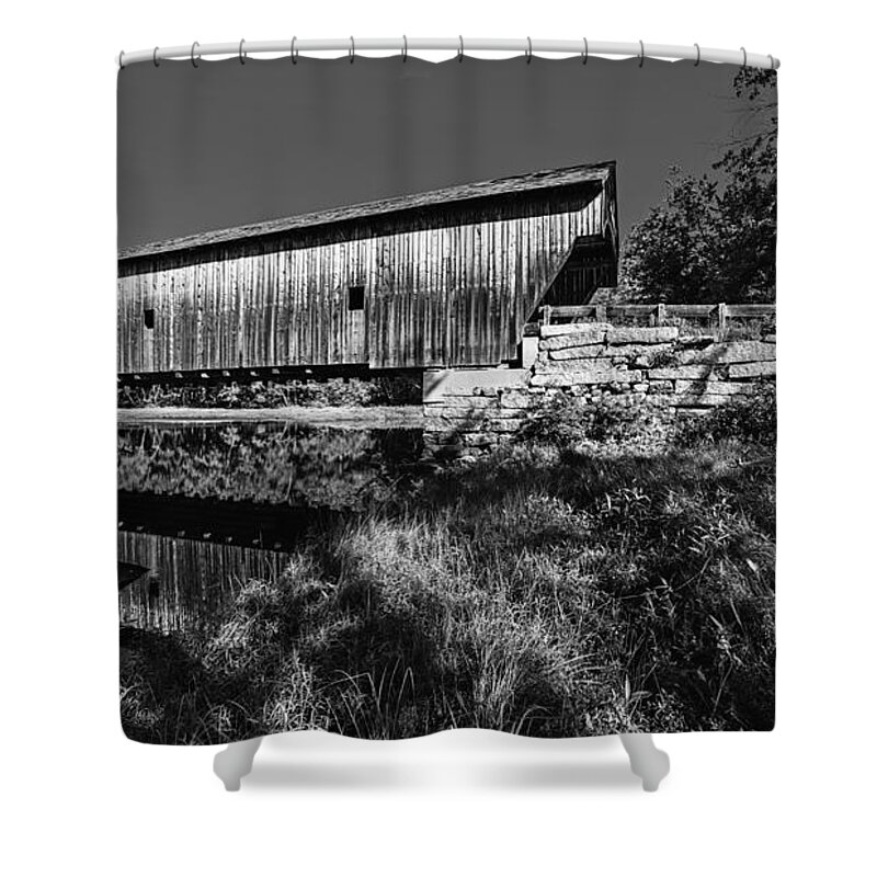 Fryeburg Shower Curtain featuring the photograph Remote Maine Covered Bridge by Steve Brown