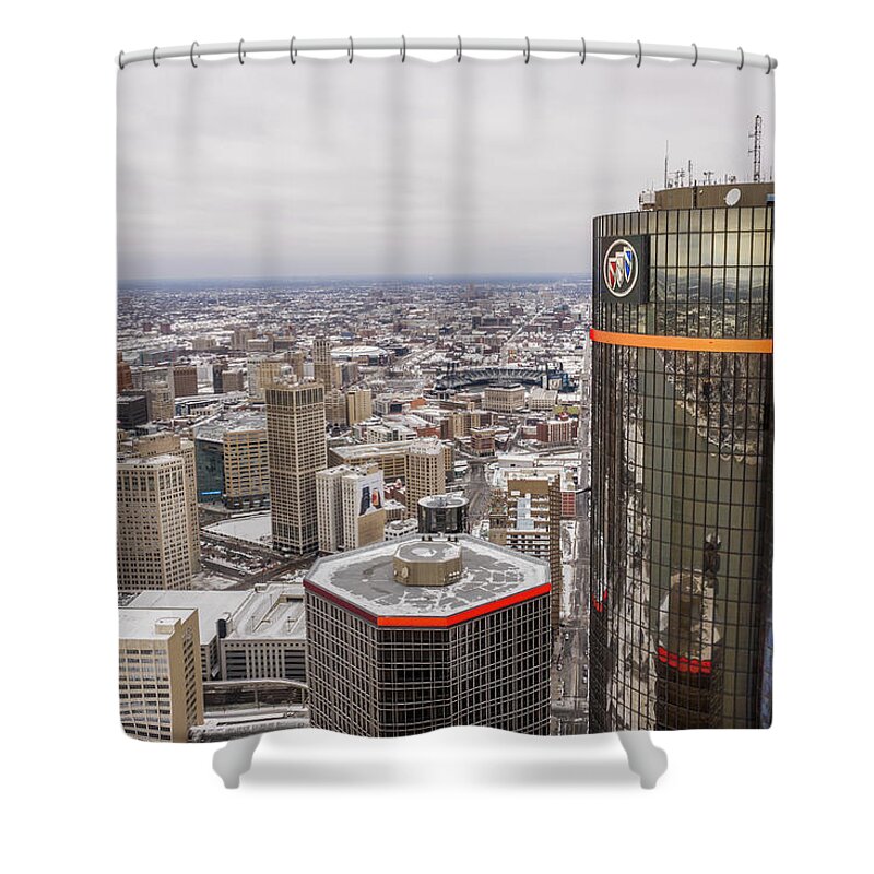 Detroit Shower Curtain featuring the photograph Renaissance Center Detroit by John McGraw