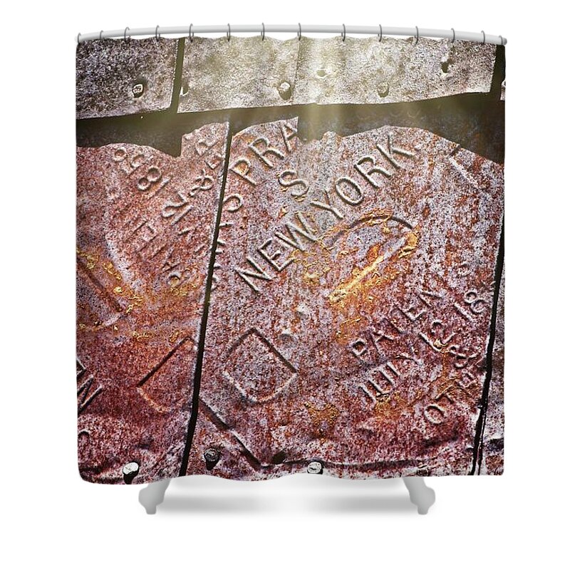 Activity Shower Curtain featuring the photograph Repurposed Metal Plates by David Desautel